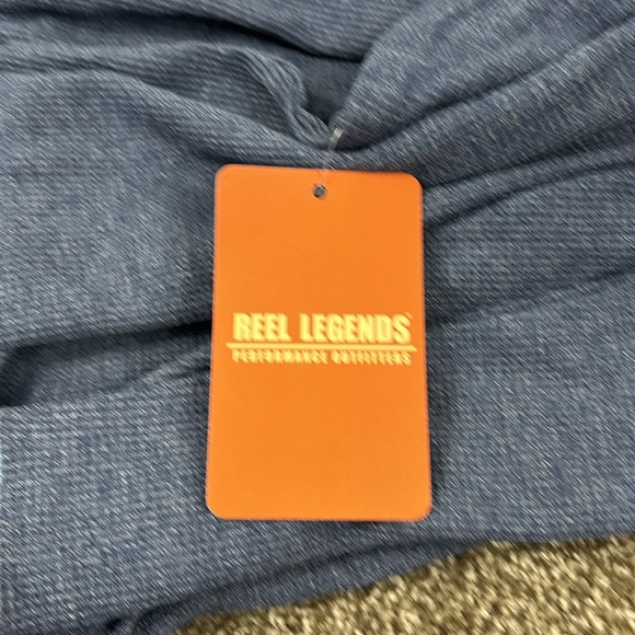 Men’s NWT Reel Legends Long Sleeve Shirt Size M Thermal Button Collar Blue - Picture 9 of 9